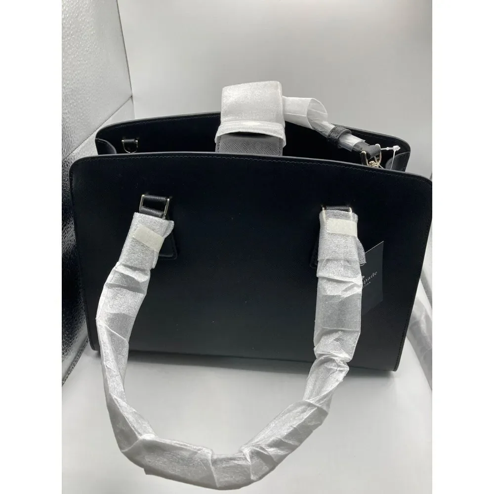 Kate Spade NEW YORK Perry Black Medium Satchel Crossbody Strap NWT $399 Purse‎